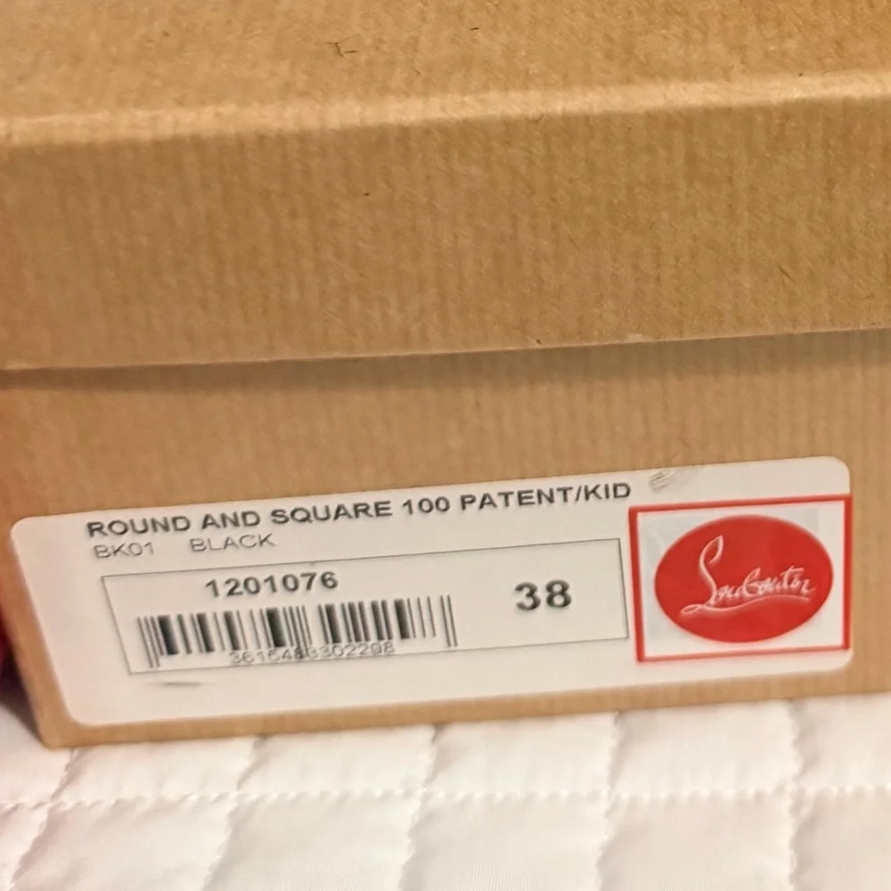 Christian Louboutin Patent Black Heels with Signature Red Soles - Picture 2 of 7